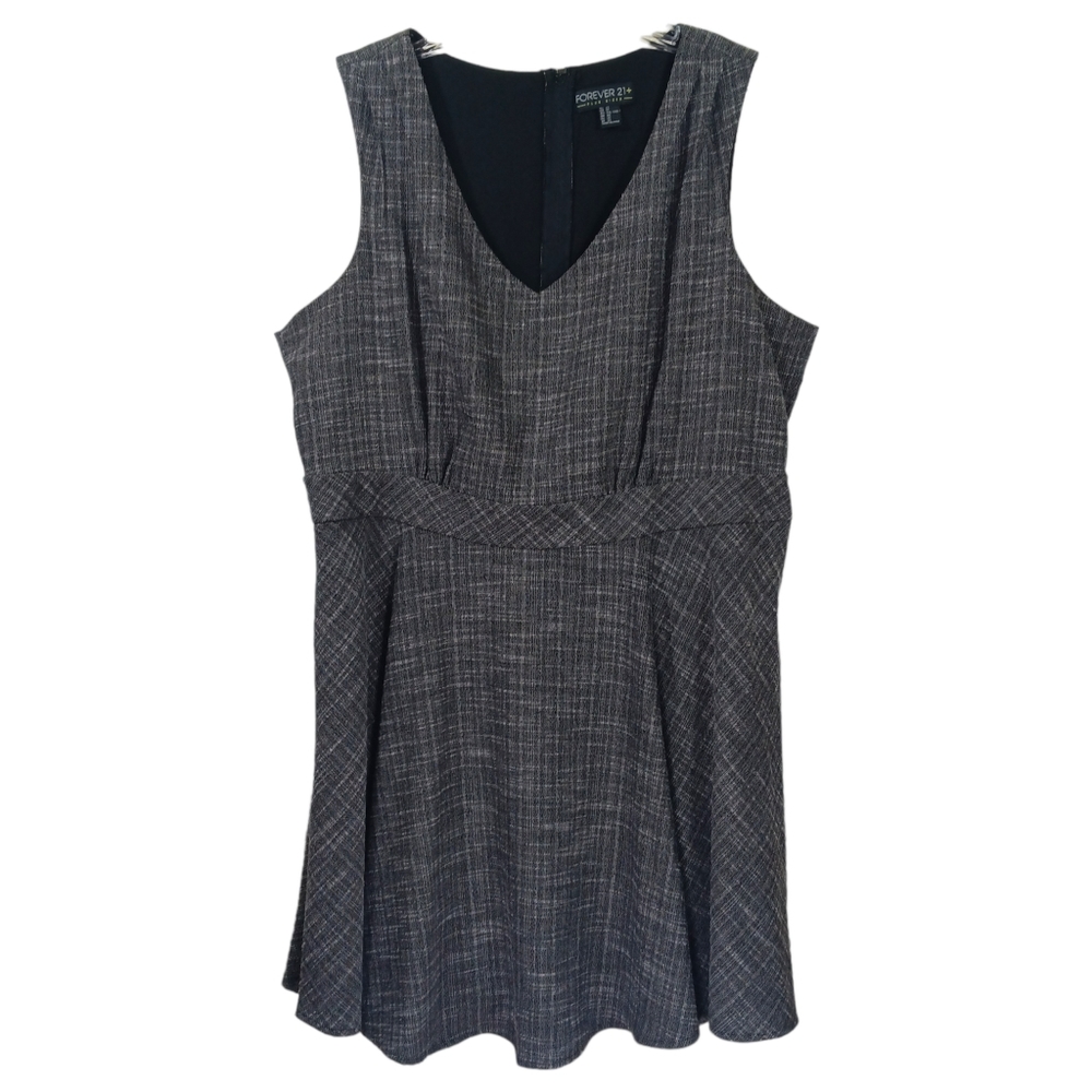 Forever 21+ Black & White A-Line Sleeveless Dress Plus Size 2X